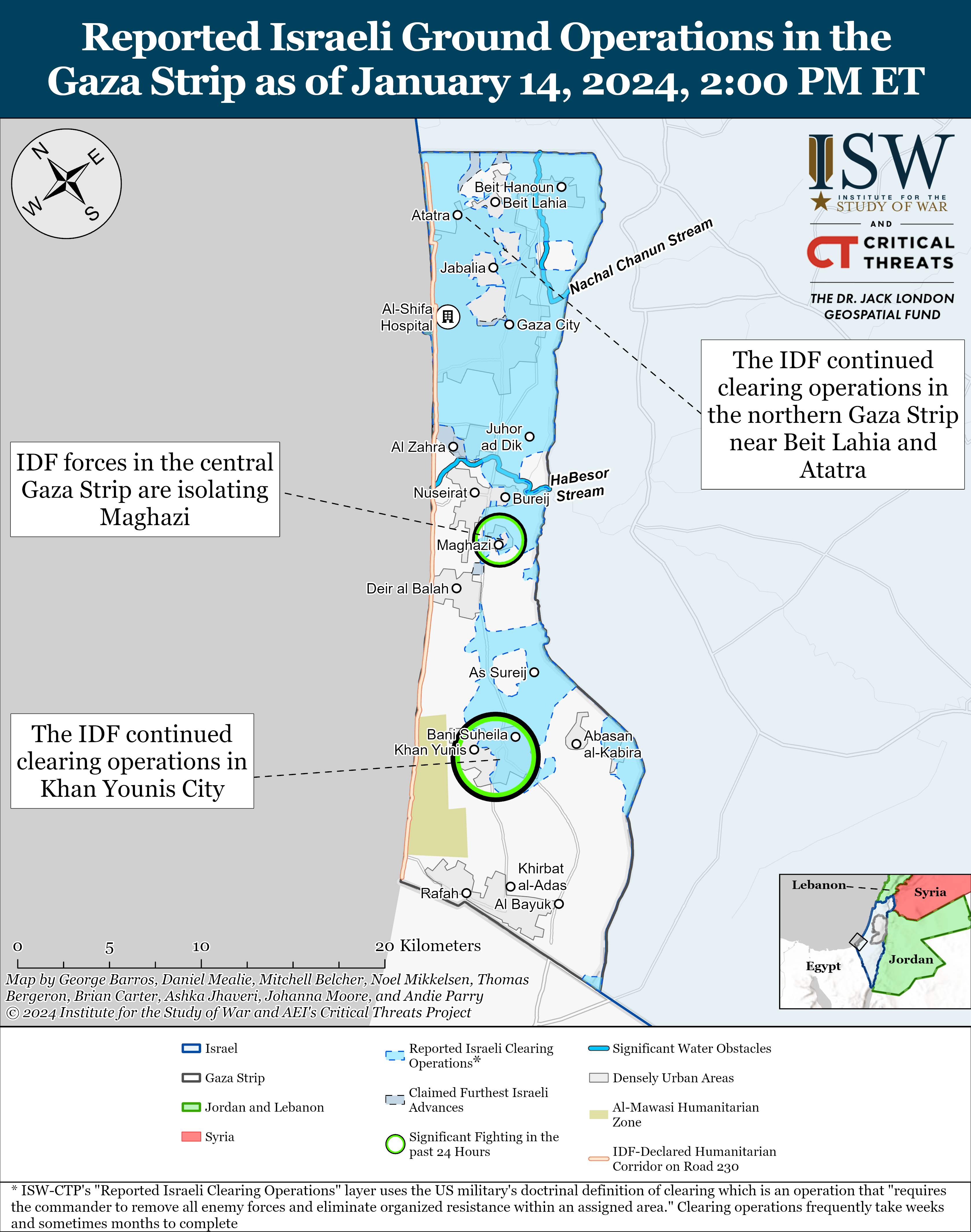 Iran Update January 14 2024 Institute For The Study Of War   Gaza Clearing Map January 14%2C2024 